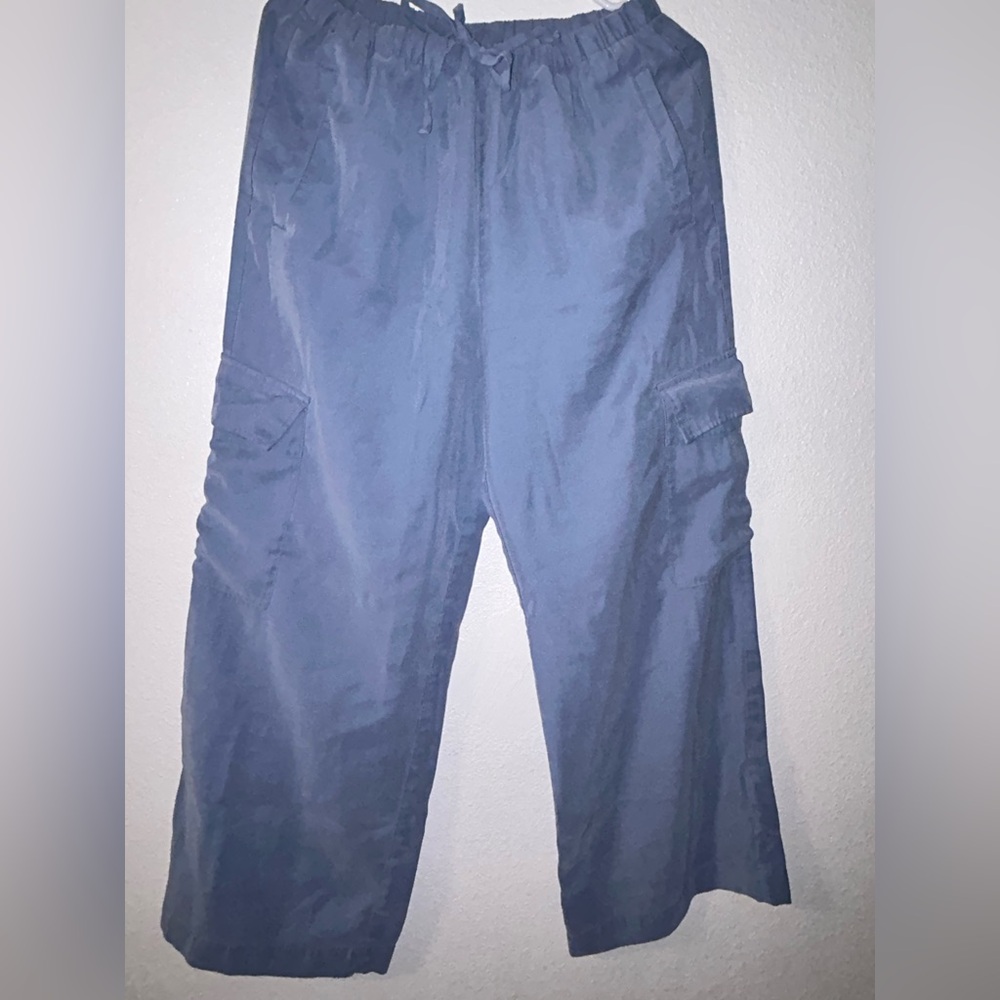 Old Navy Women's Cargo Pants Extra High Rise Wide Leg Navy Blue M